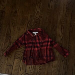 Burberry Kids Red Plaid Button Down Shirt